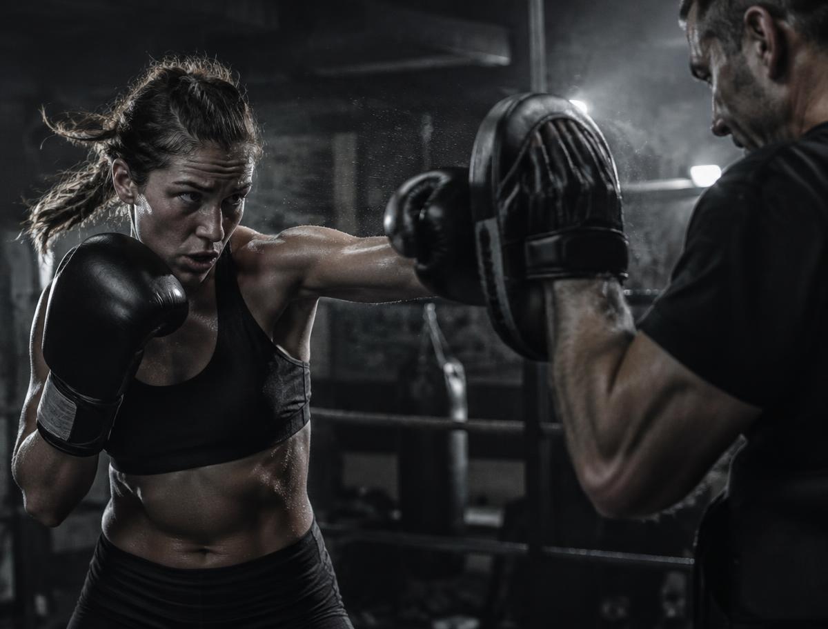 Boxing training at a martial arts gym in Chanhassen, Minnesota